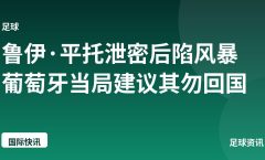 鲁伊·平托泄密后陷风暴 葡萄牙当局建议其勿回国
